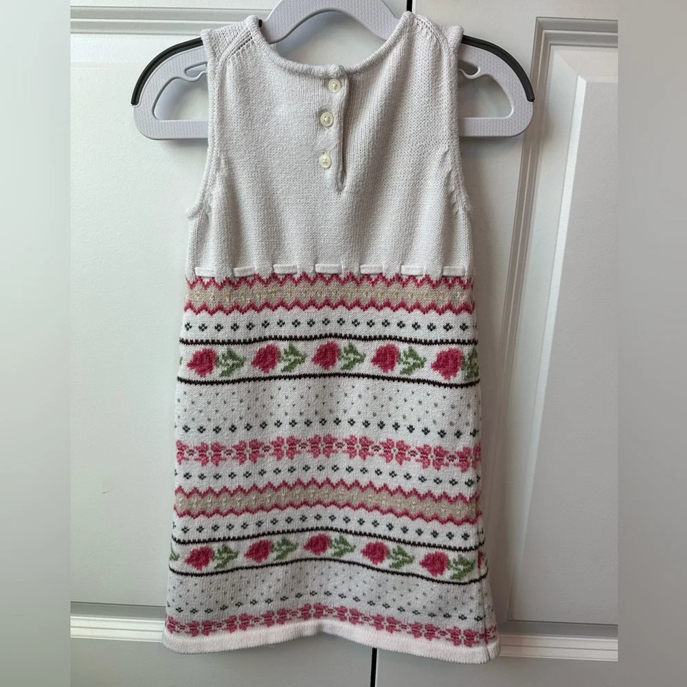 Janie and Jack Girls Winter Line Sweater Dress (Size 3)
